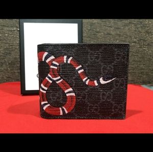 Gucci black monogram snake bifold